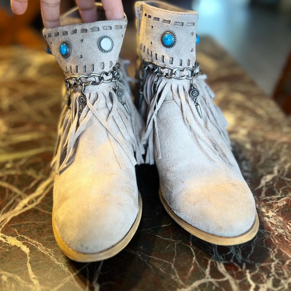 Not Rated fringe booties
